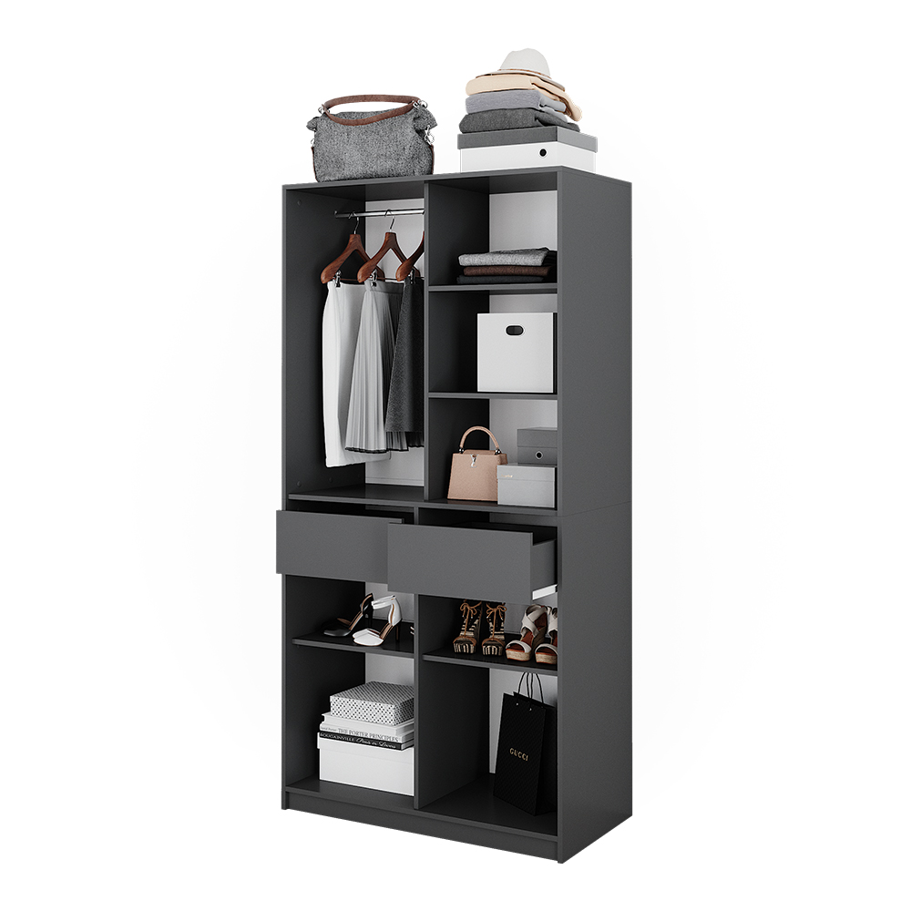Kleiderschrank Vicco Elmo 100 x 200 cm mit 2 Schubladen