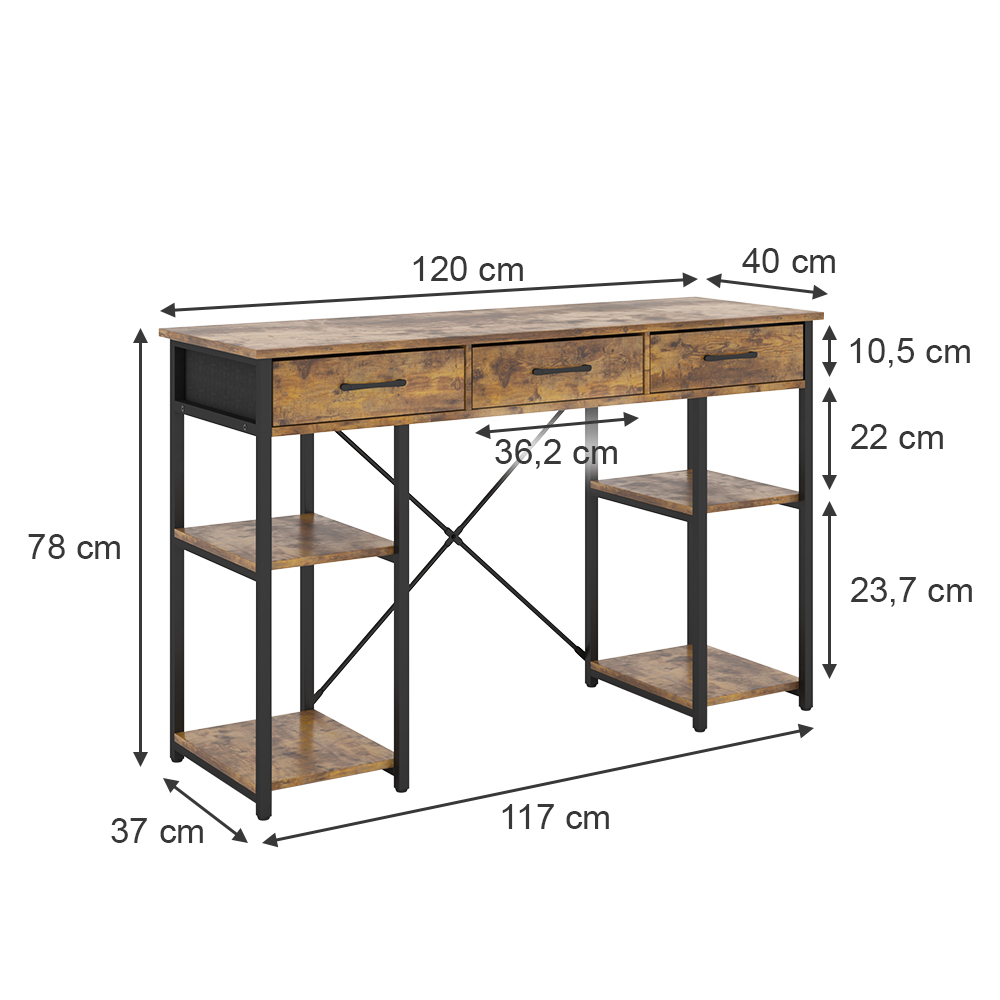Schminktisch Vicco Chino 120 cm mit Schubladen