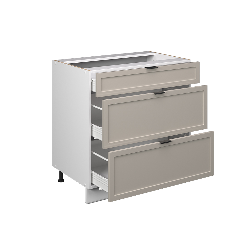 Küchenunterschrank Vicco Fame-Line 80 cm mit 3 Schubladen, ohne Arbeitsplatte - Bild 72 von 91