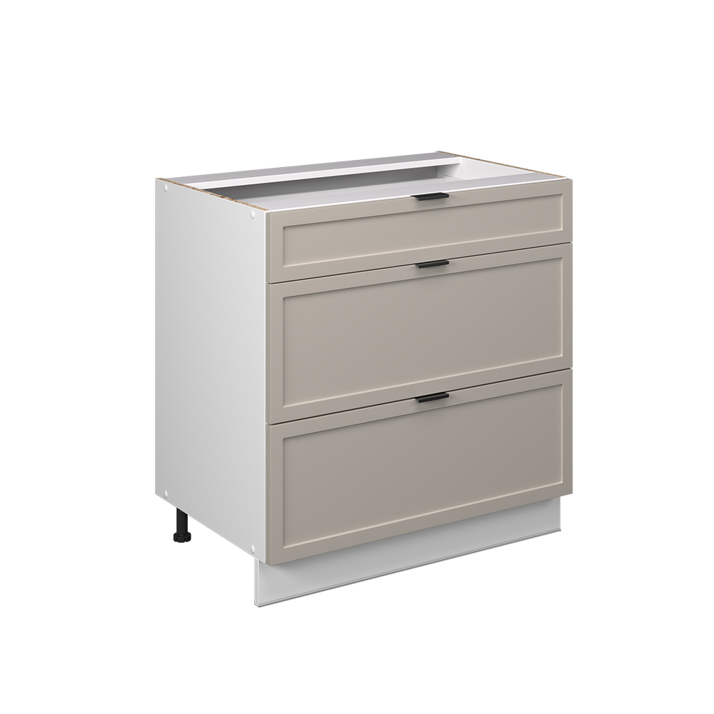 Küchenunterschrank Vicco Fame-Line 80 cm mit 3 Schubladen, ohne Arbeitsplatte - Bild 69 von 91