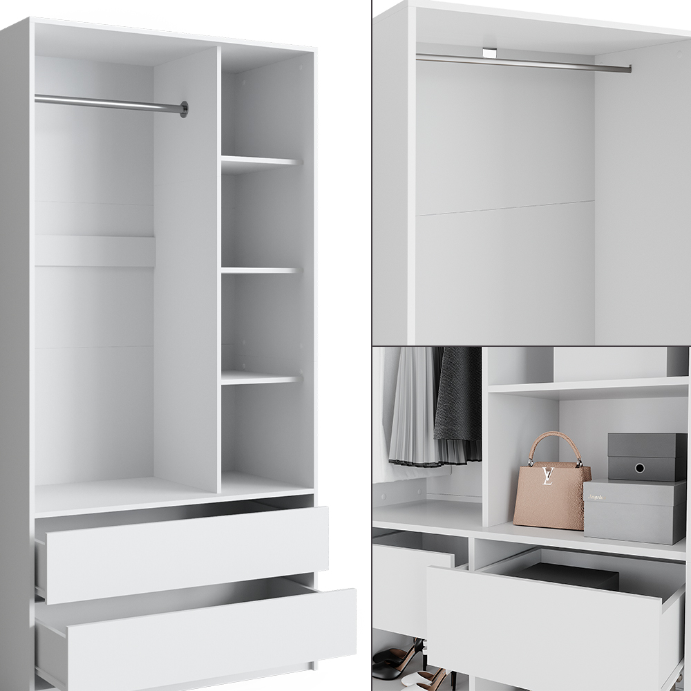 Kleiderschrank Vicco Elmo 100 x 200 cm 3er Set