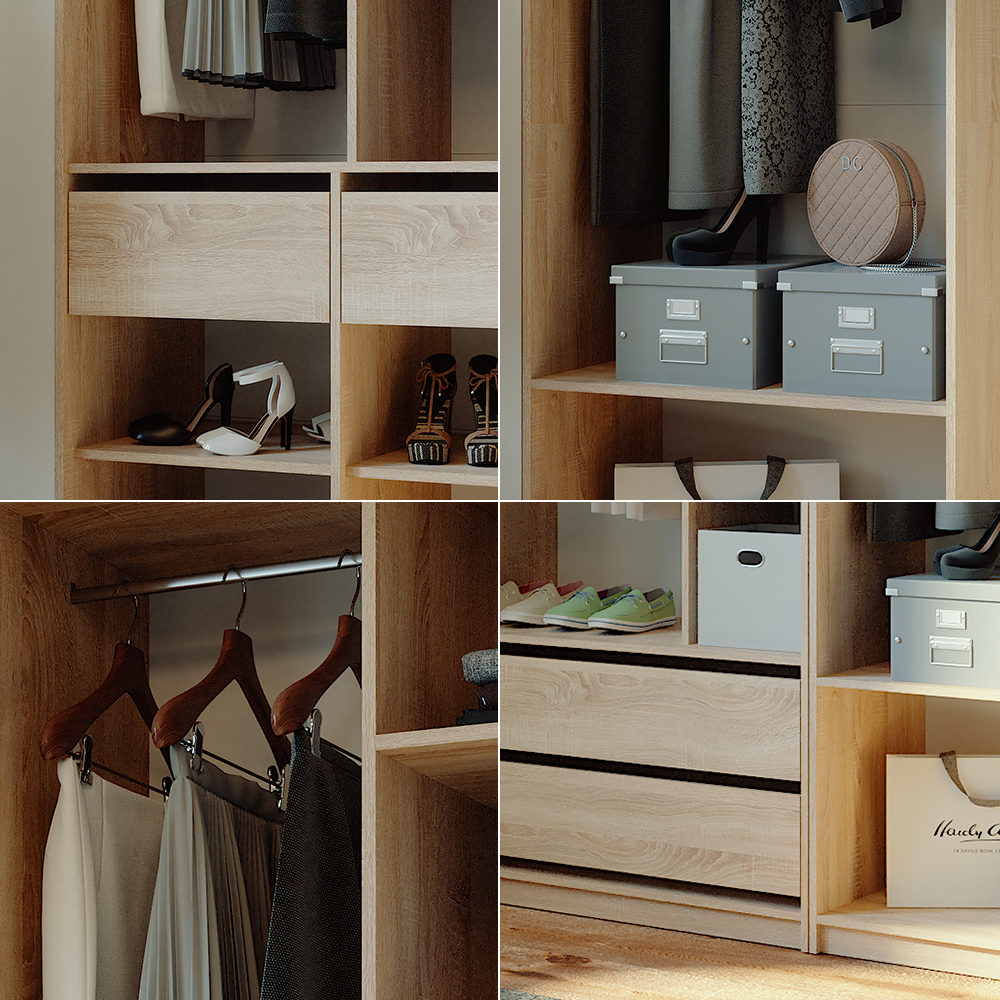 Kleiderschrank Vicco Elmo 100 x 200 cm 3er Set