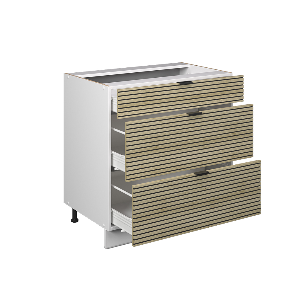 Küchenunterschrank Vicco Fame-Line 80 cm mit 3 Schubladen, ohne Arbeitsplatte - Bild 89 von 91