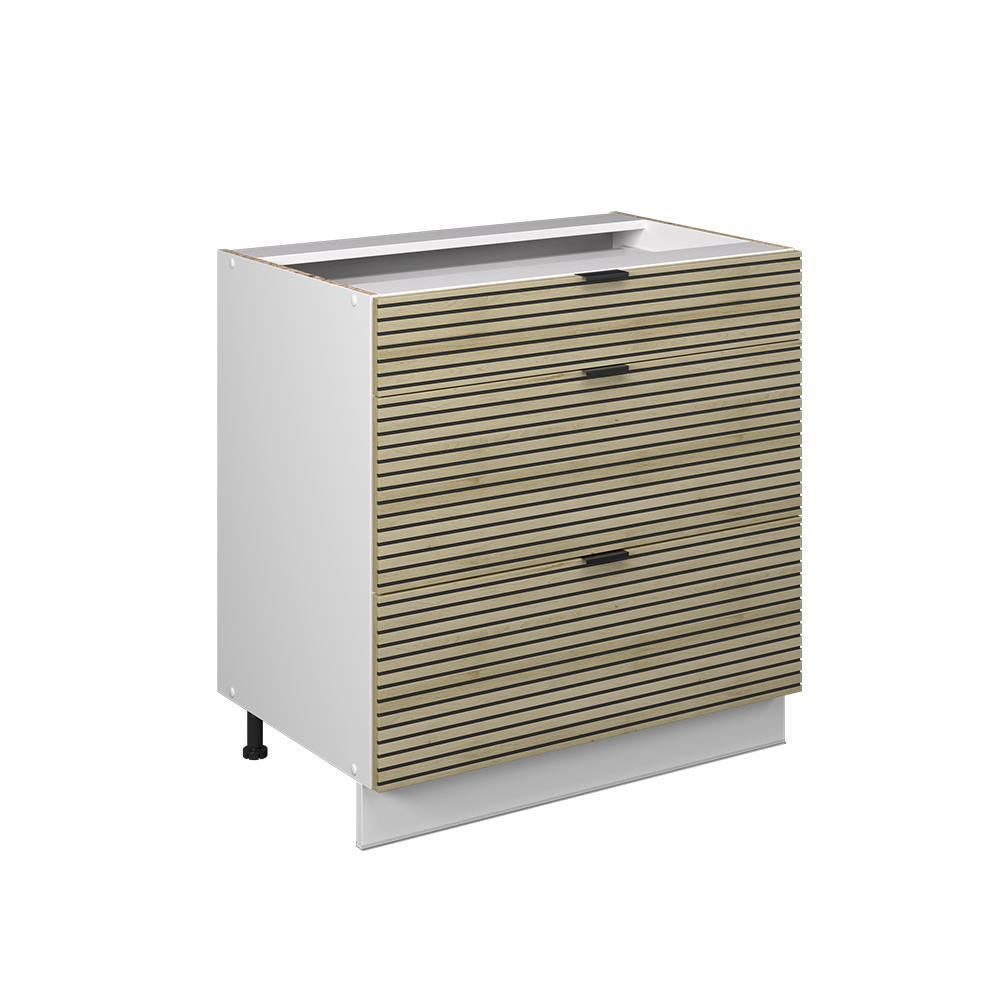 Küchenunterschrank Vicco Fame-Line 80 cm mit 3 Schubladen, ohne Arbeitsplatte - Bild 86 von 91