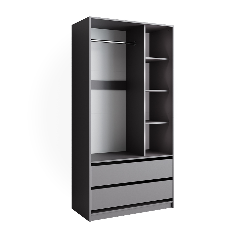 Kleiderschrank Vicco Elmo 100 x 200 cm mit 2 Schubladen