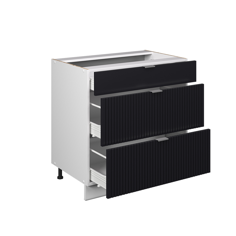 Küchenunterschrank Vicco Fame-Line 80 cm mit 3 Schubladen, ohne Arbeitsplatte - Bild 83 von 91