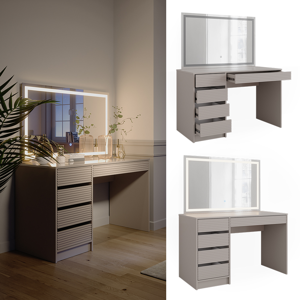 Schminktisch Vicco Sherry 120 cm mit LED-Spiegel - Bild 74 von 89