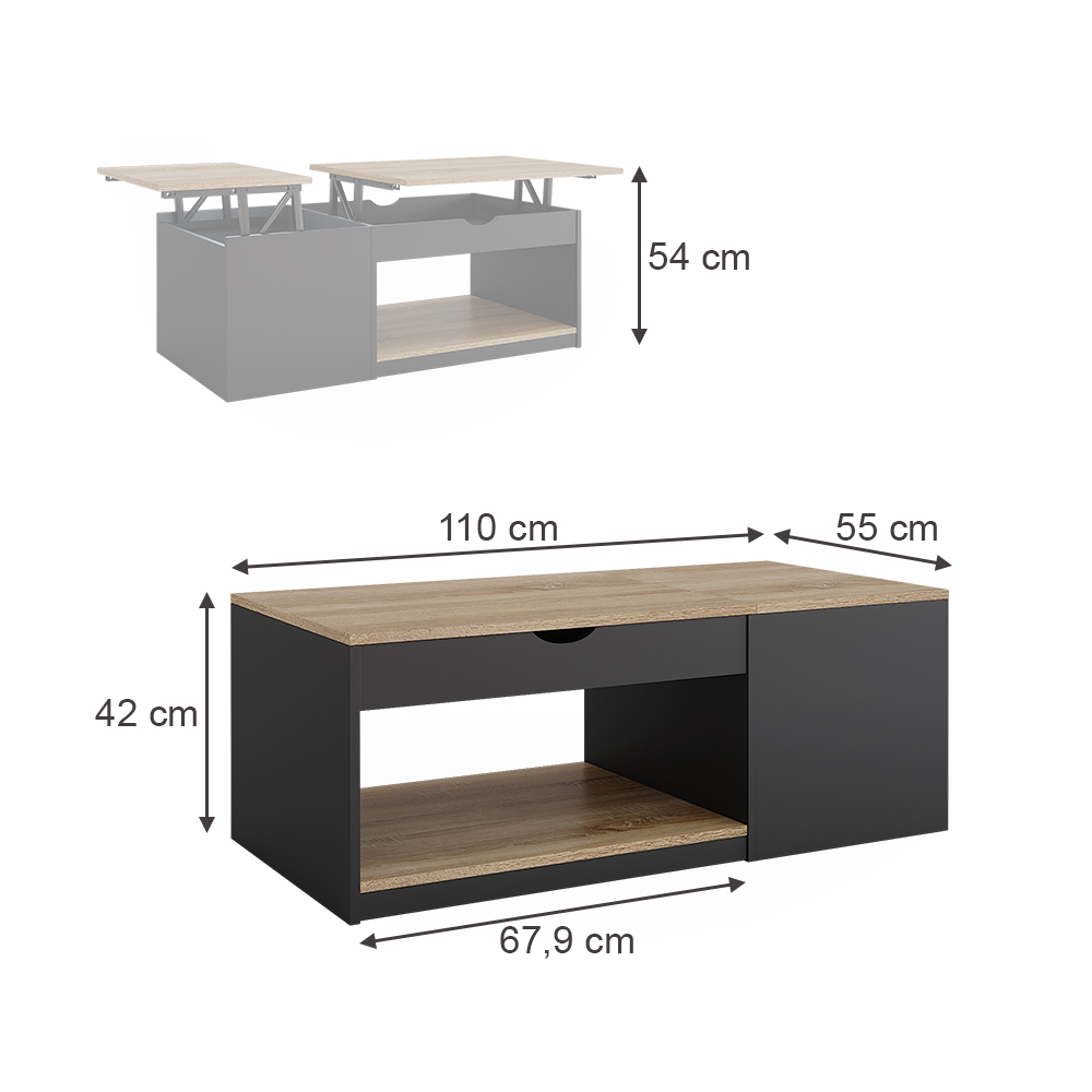 Couchtisch Vicco Avela 55 x 110 cm - Bild 12 von 18