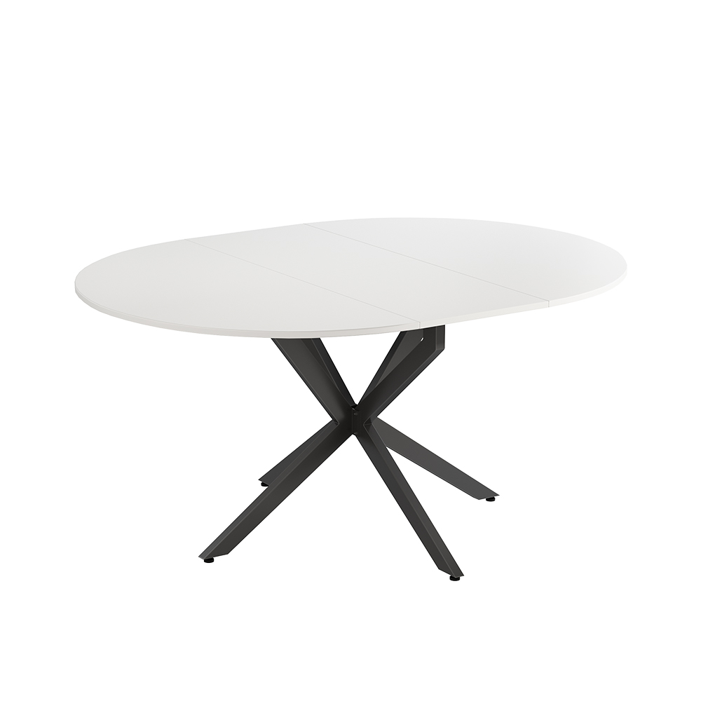 Vicco tavolo da pranzo allungabile Bianco/nero 120 x 76.5 cm Estensibile