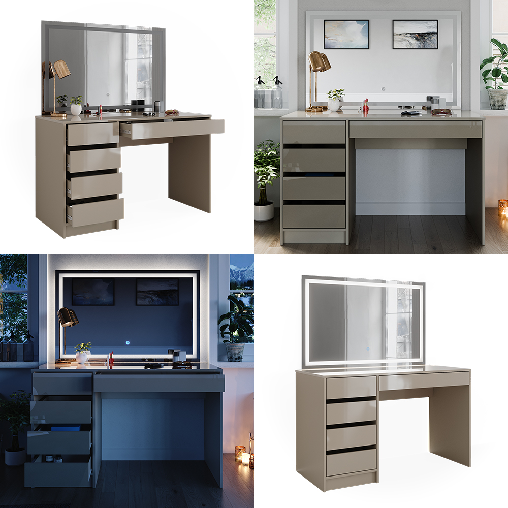 Schminktisch Vicco Sherry 120 cm mit LED-Spiegel - Bild 53 von 89
