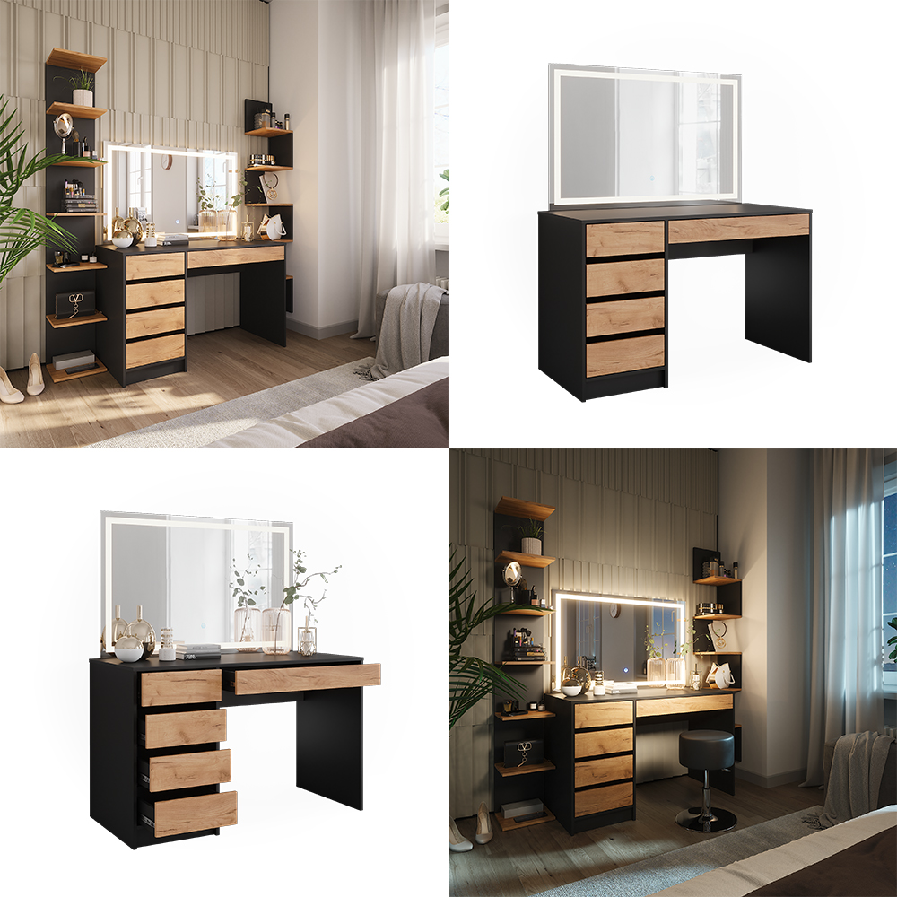 Schminktisch Vicco Sherry 120 cm mit LED-Spiegel - Bild 89 von 89