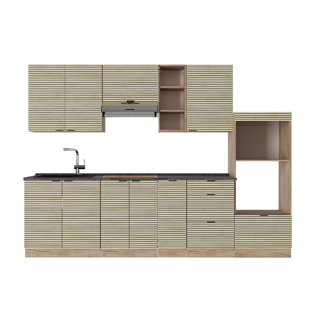 Vicco Cucina componibile Pannello in rovere/rovere goldkraft 280 cm , PL Antracite