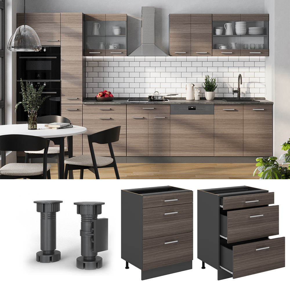 Küchenunterschrank Vicco R-Line 60 cm mit Schubladen, ohne Arbeitsplatte - Bild 59 von 68