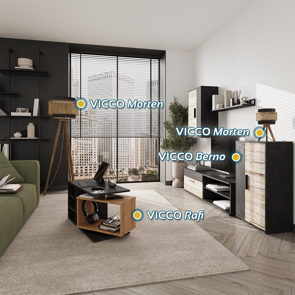 Wohnwand Vicco Berno 4-teiliges Set - Bild 9 von 63