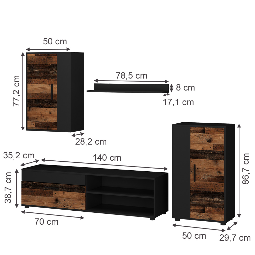 Wohnwand Vicco Berno 4-teiliges Set - Bild 50 von 63