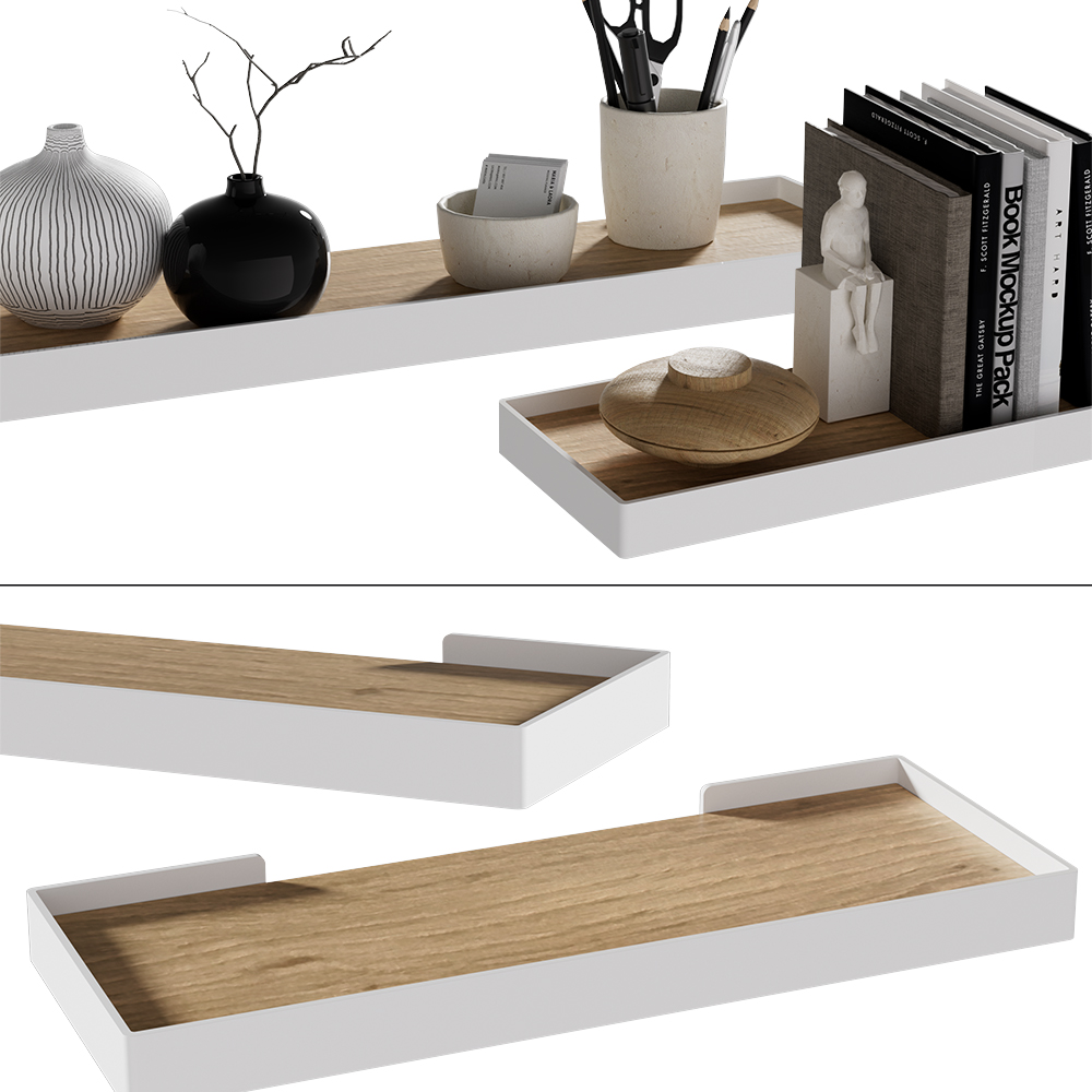Wandregal Vicco Erni 60 x 3 cm 2er-Set