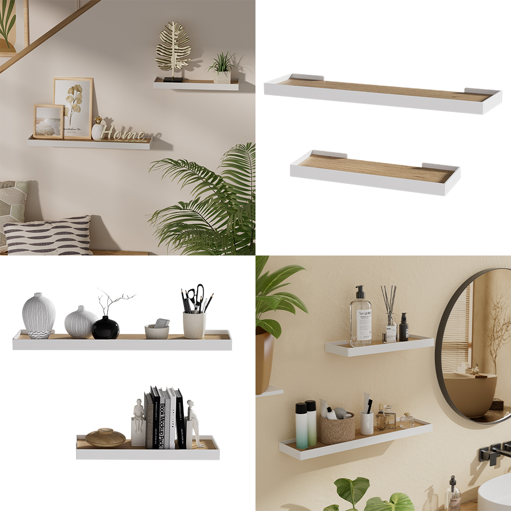Wandregal Vicco Erni 60 x 3 cm 2er-Set