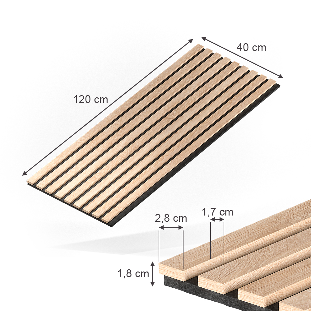 Vicco Pannello A Parete Akustikpaneel, Rovere, 4 Pezzi