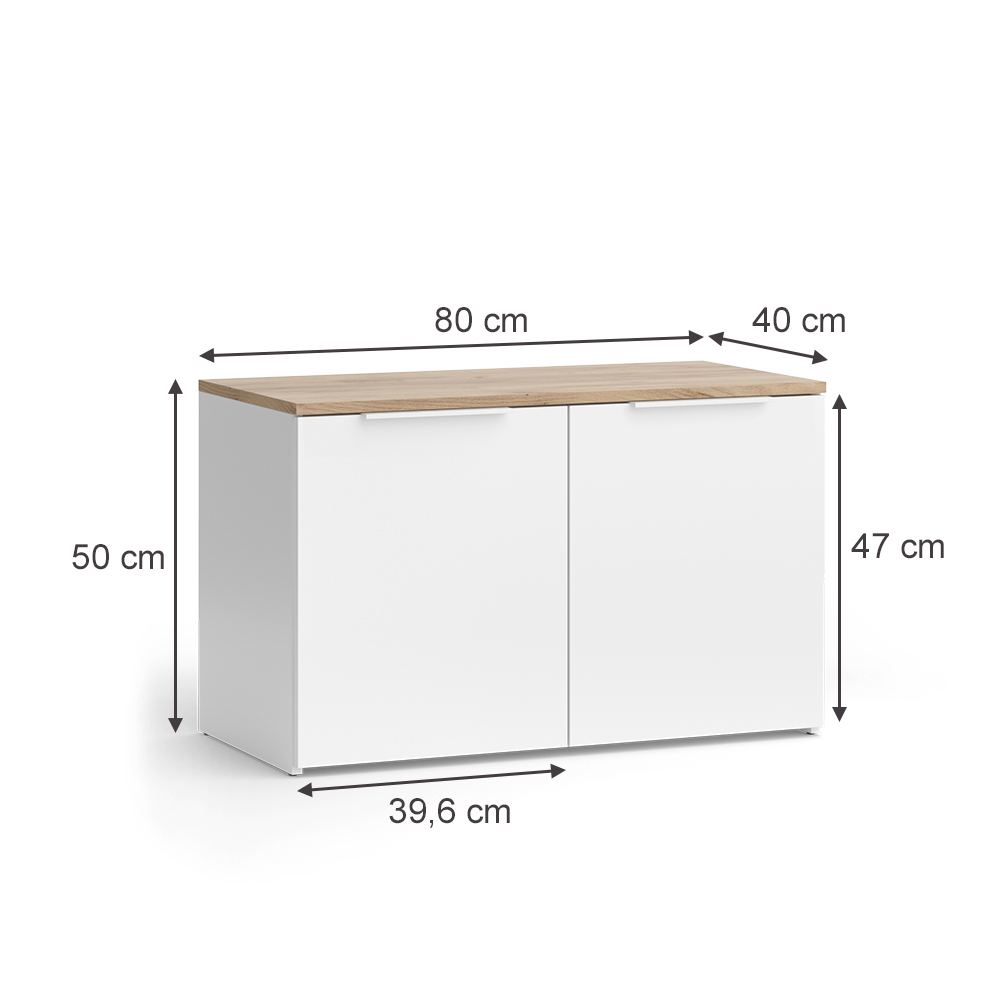 Kommode Vicco Wido 80 x 50 cm mit 2 Türen