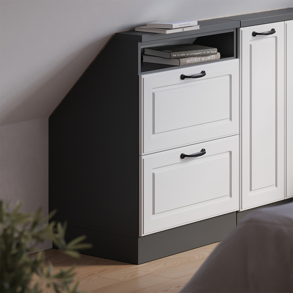 Dachschrägenschrank Vicco Rion mit 2 Schubladen
