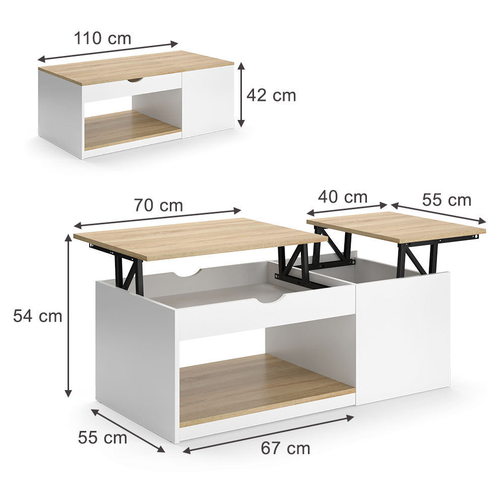 Couchtisch Vicco Avela 55 x 110 cm - Bild 4 von 18