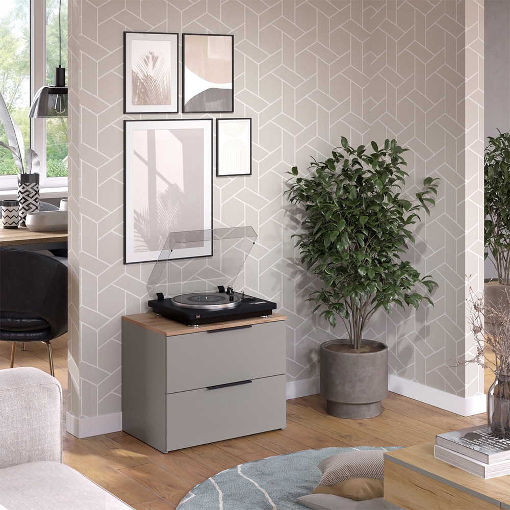 Kommode Vicco Wido 60 x 50 cm mit 2 Schubladen