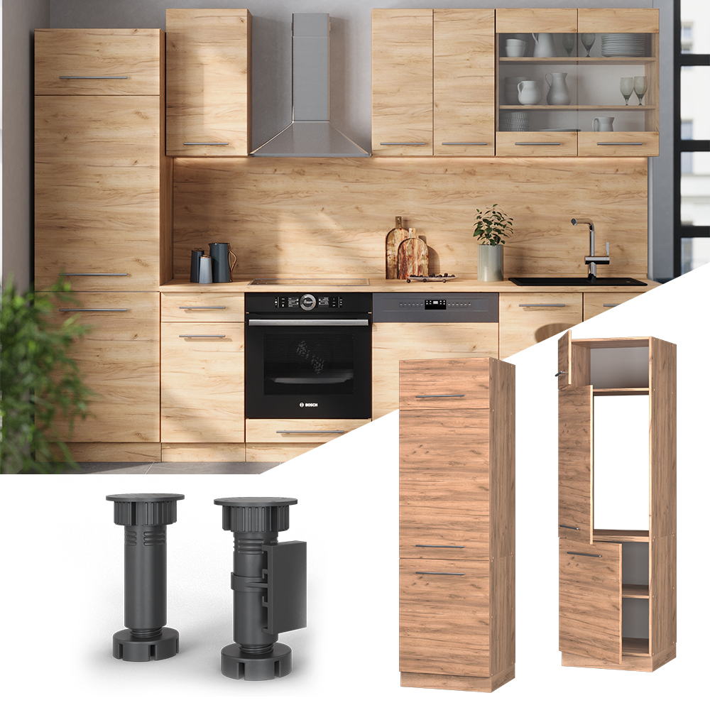 Vicco Armadio Frigorifero Quercia Dorata 60 Cm