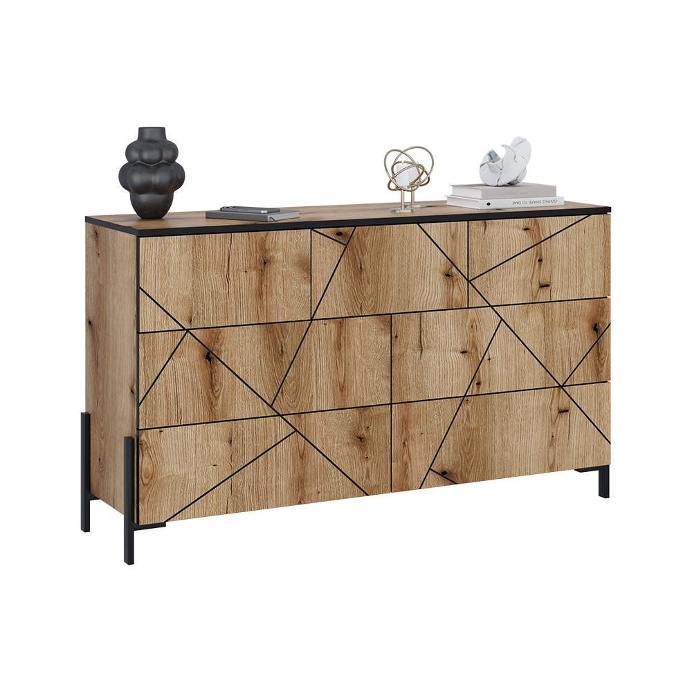Cassettiera Marelle Vicco - 3 Cassetti, 80x81.2 Cm, Colore Greige/rovere Artigianale, Per Camera Da Letto
