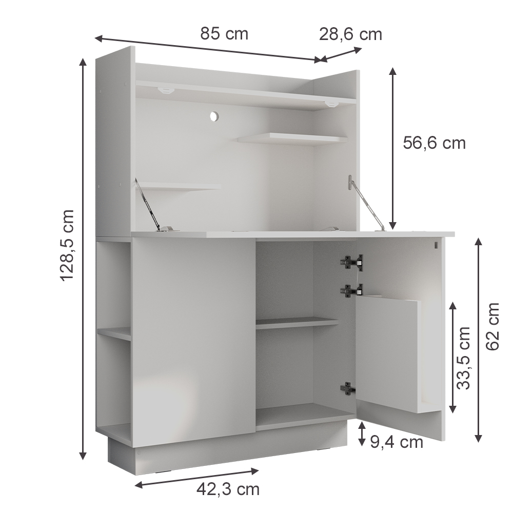 Sekretär Schreibtisch Vicco Alena 85 x 27 cm - Bild 4 von 16