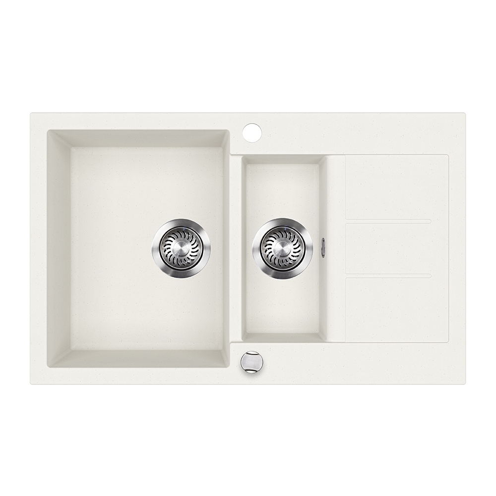 Bergström Lavello Bianco 80 x 50 cm con 2 lavandini e zona di asciugatura