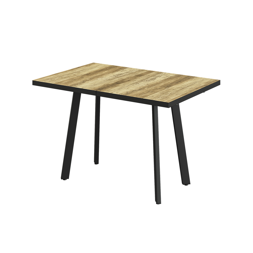 Vicco tavolo da pranzo allungabile Rovere rustico/nero 160 x 80 cm con piano d'appoggio allungabile