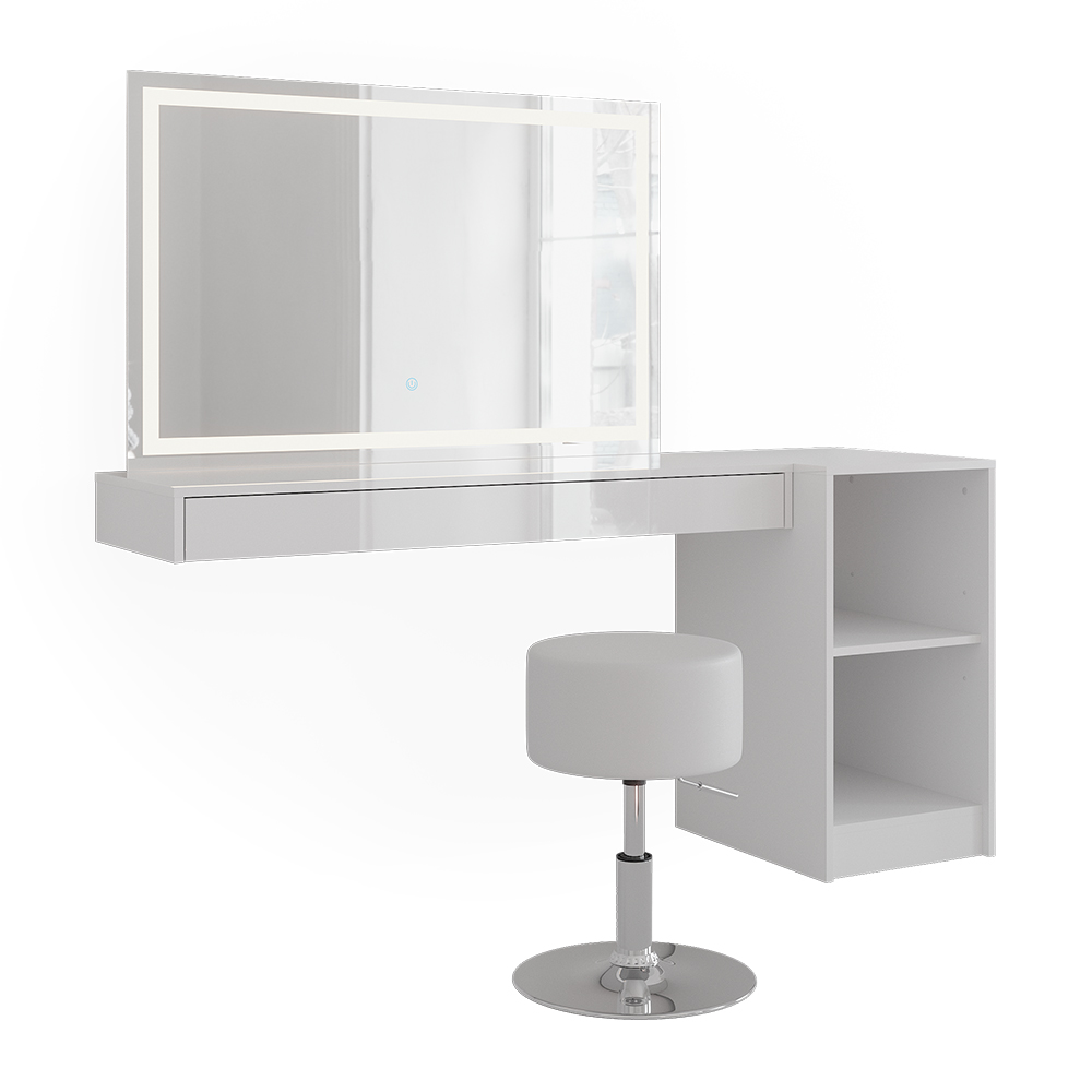 Vicco Tavolo da toeletta Bianco 120 cm 4 parti