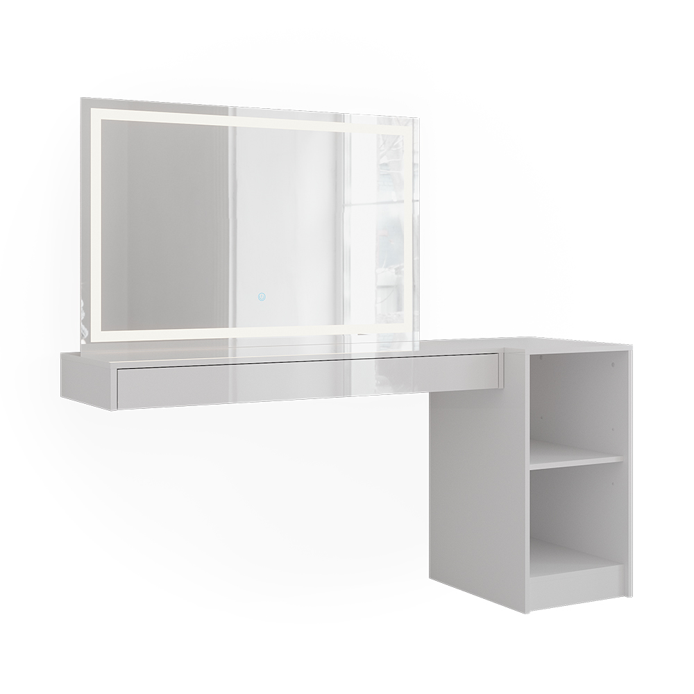 Vicco Tavolo da toeletta Bianco 120 cm 3 parti