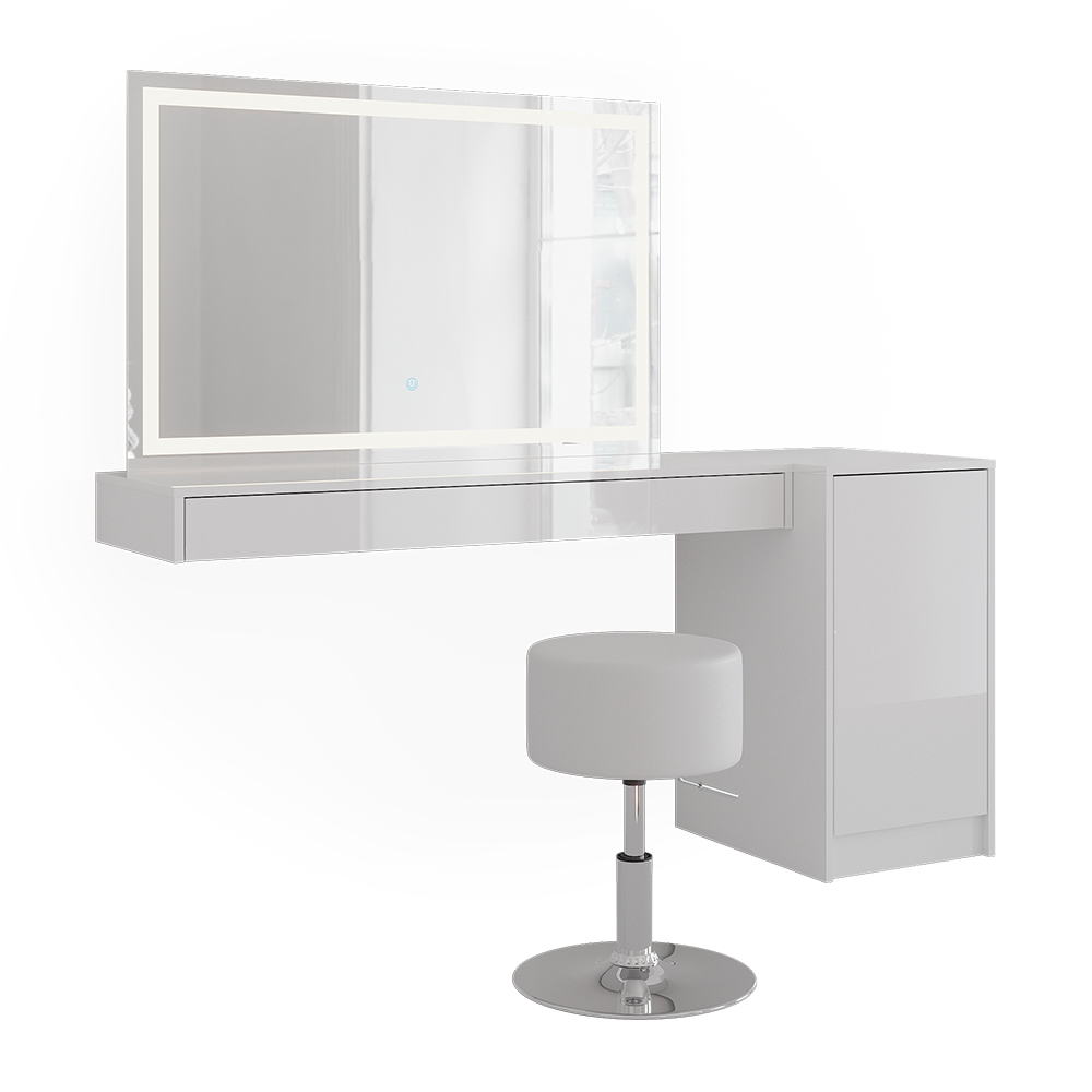 Vicco Tavolo da toeletta Bianco 120 cm 5 parti