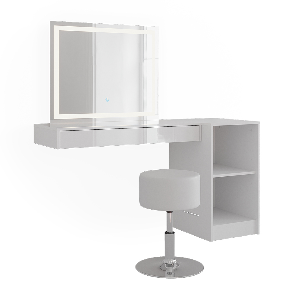 Vicco Tavolo da toeletta Bianco 100 cm 4 parti