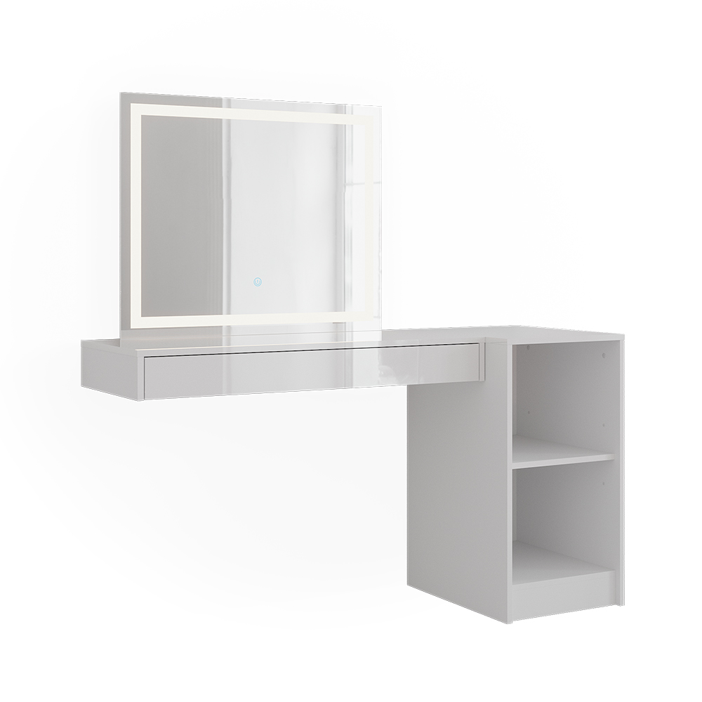 Vicco Tavolo da toeletta Bianco 100 cm 3 parti