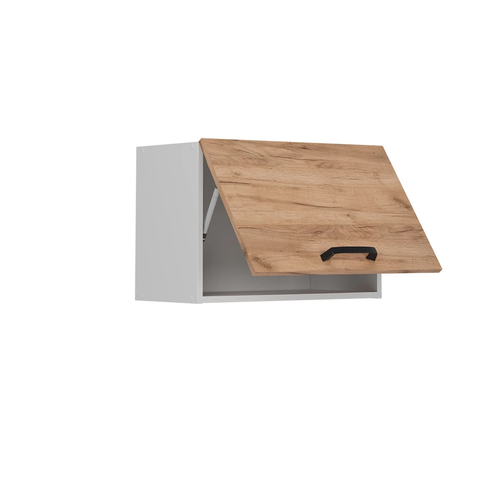 Hangkast in Krachtige eik goud op een witte achtergrond