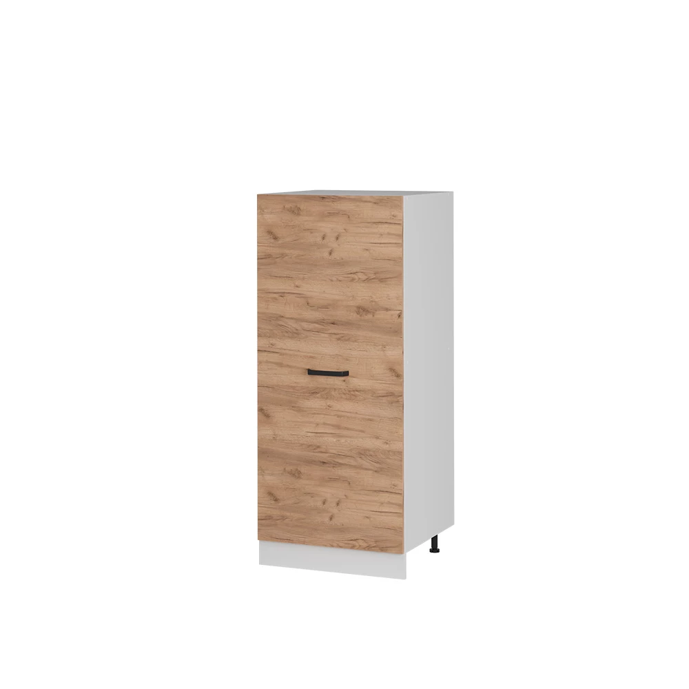 Meuble pour four en Chêne de force doré sur fond blanc