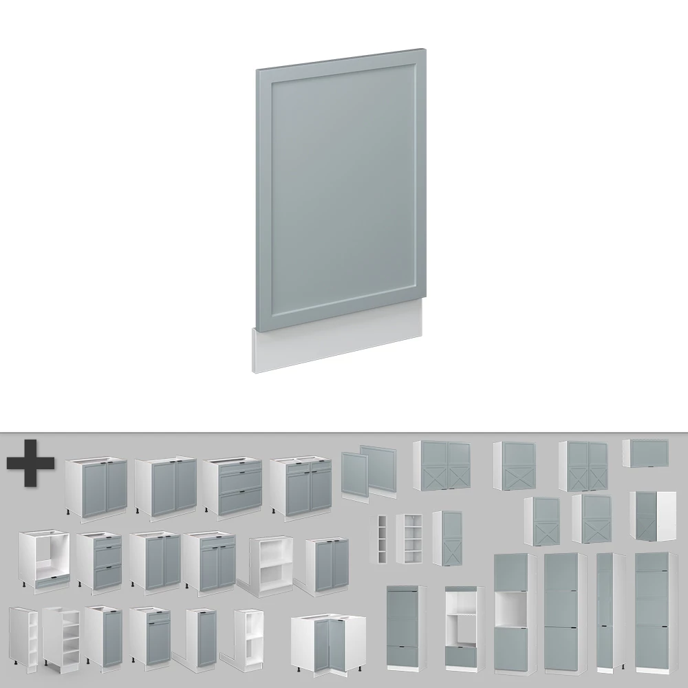 Pannello frontale in Blu-grigio chiaro su sfondo bianco