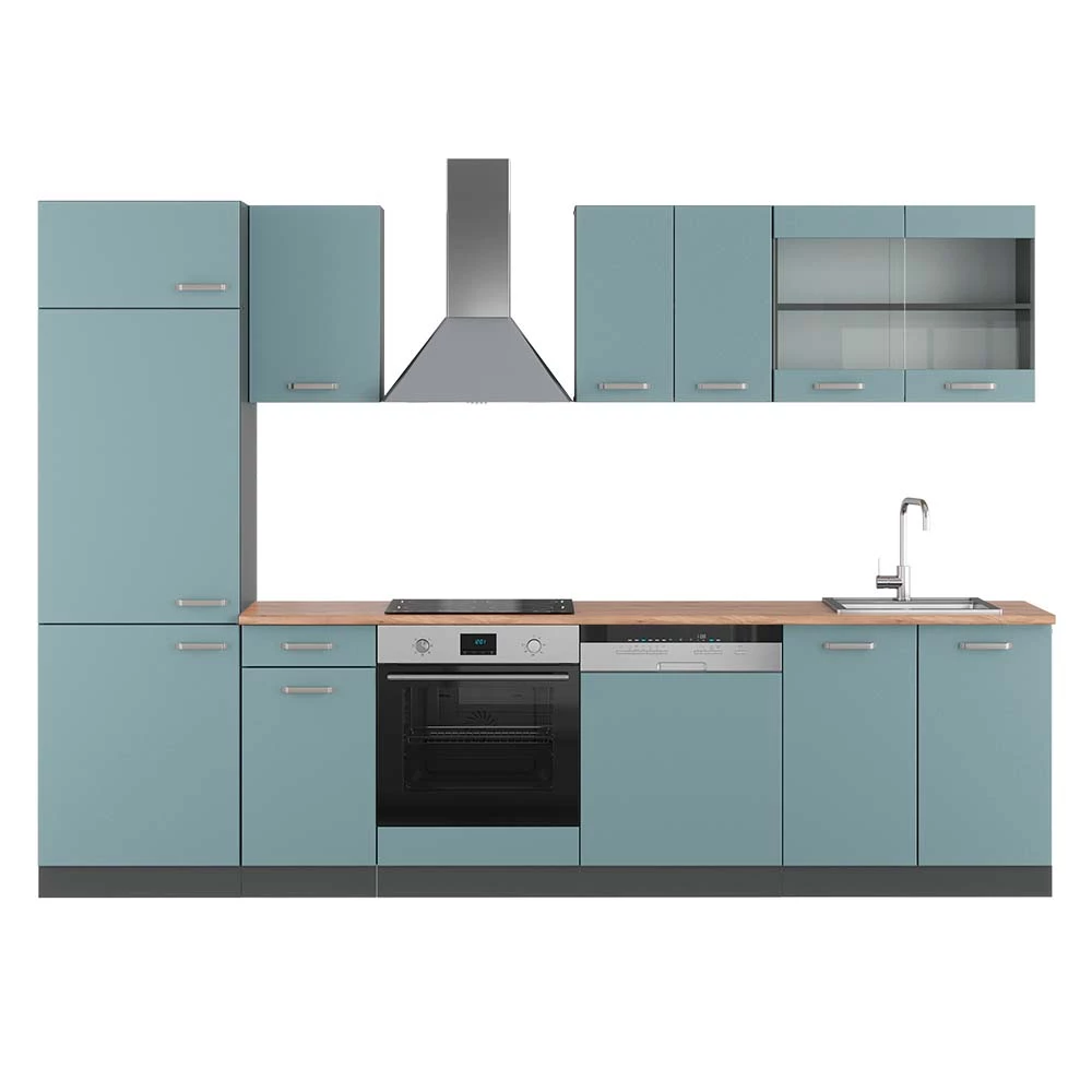 Kitchenette in Azul acinzentado/antracite on white background