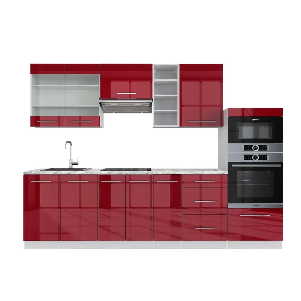 Keittokomero in Bordeaux korkeakiilto/valkoinen on white background