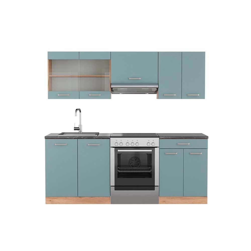Vicco Keittokomero Siniharmaa/Goldkraft Oak 200cm, R-Line