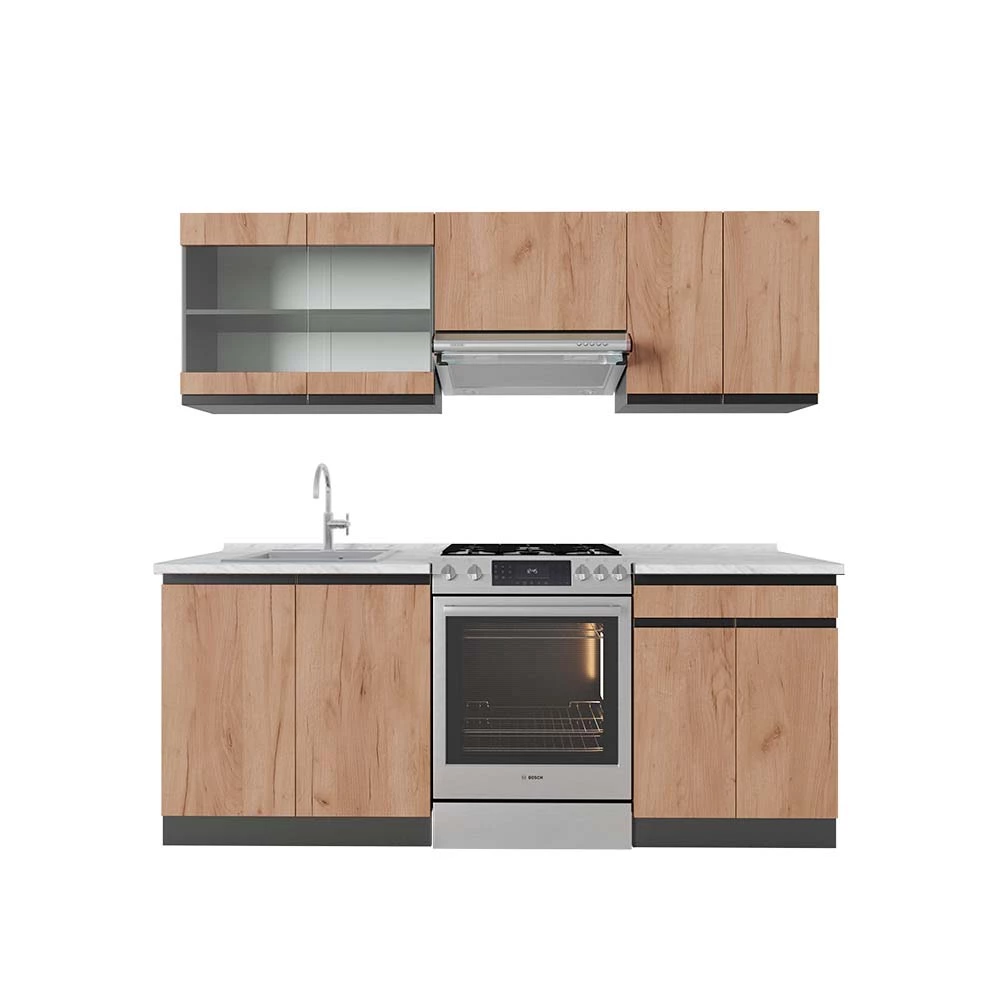Vicco Kitchenette Stejar Goldkraft/antracit 200cm, R-Line
