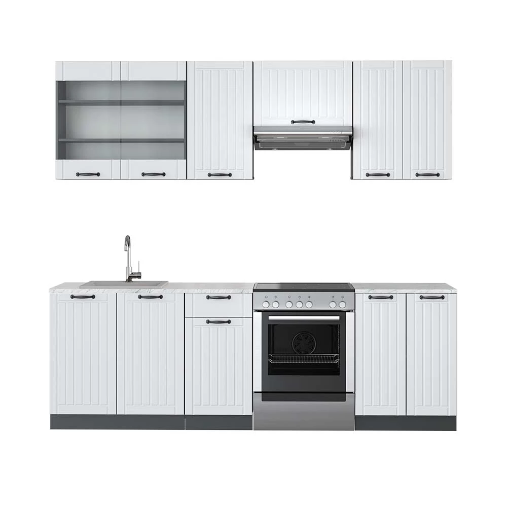Vicco Pentry Vitt hus på landet/antracit 240cm, Fame-Line