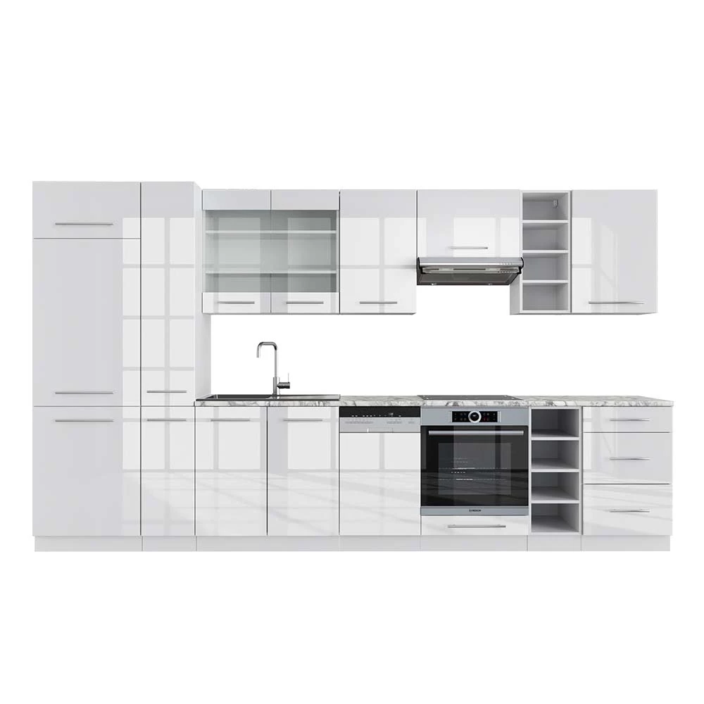 Vicco Kitchenette Branco alto brilho/branco 355cm, Fame-Line