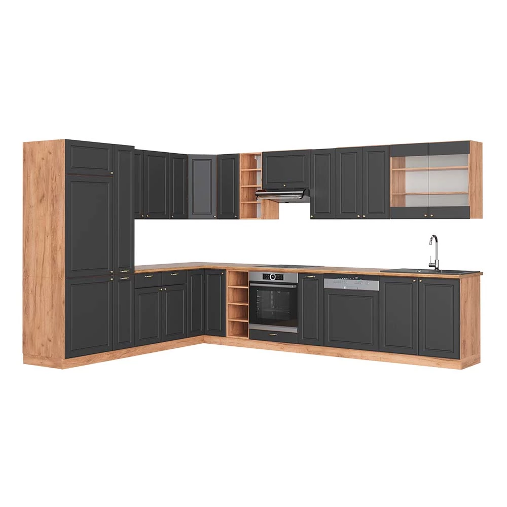 Vicco Kuhinjski elementi SAnthrazit Landhaus/Zlatno drvo hrasta 347 x 257 + , RP Hrast, Fame-Line