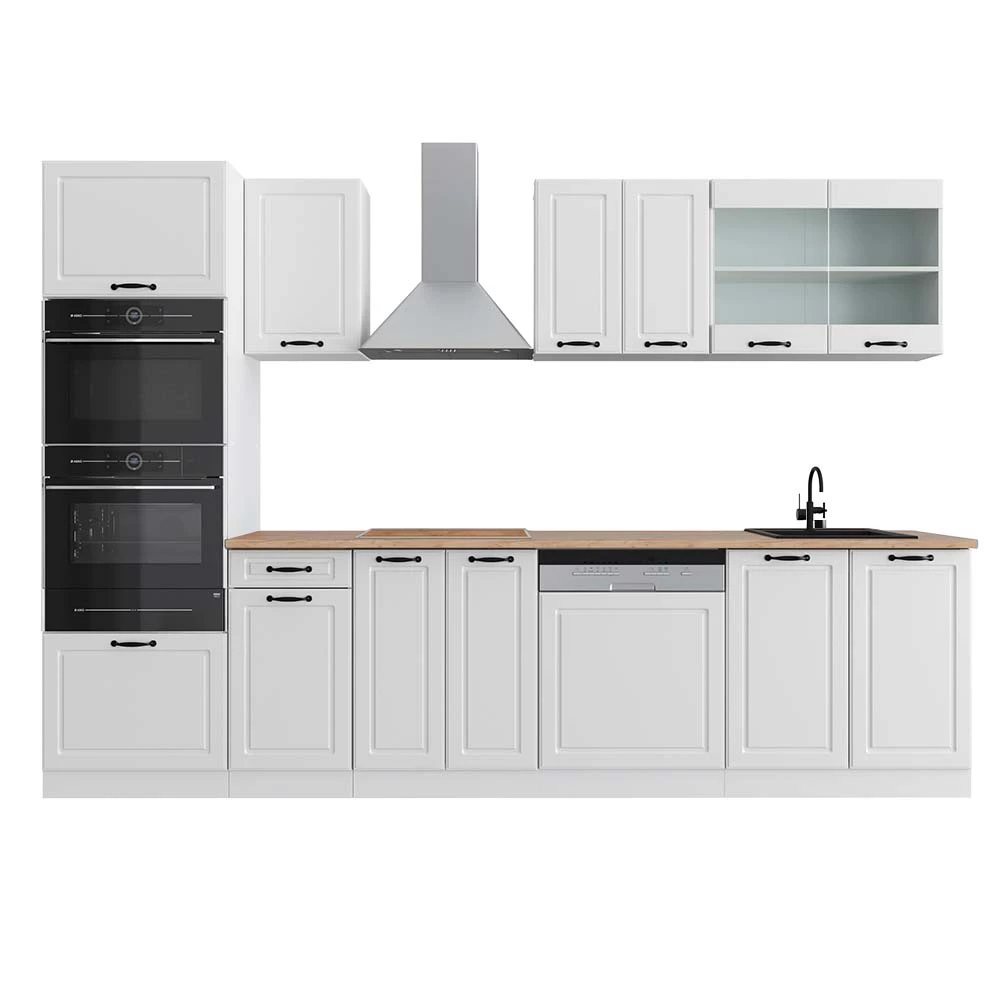 Vicco es HausBijela kuća 300 cm s visokim ormarićem, RP Hrast, R-Line