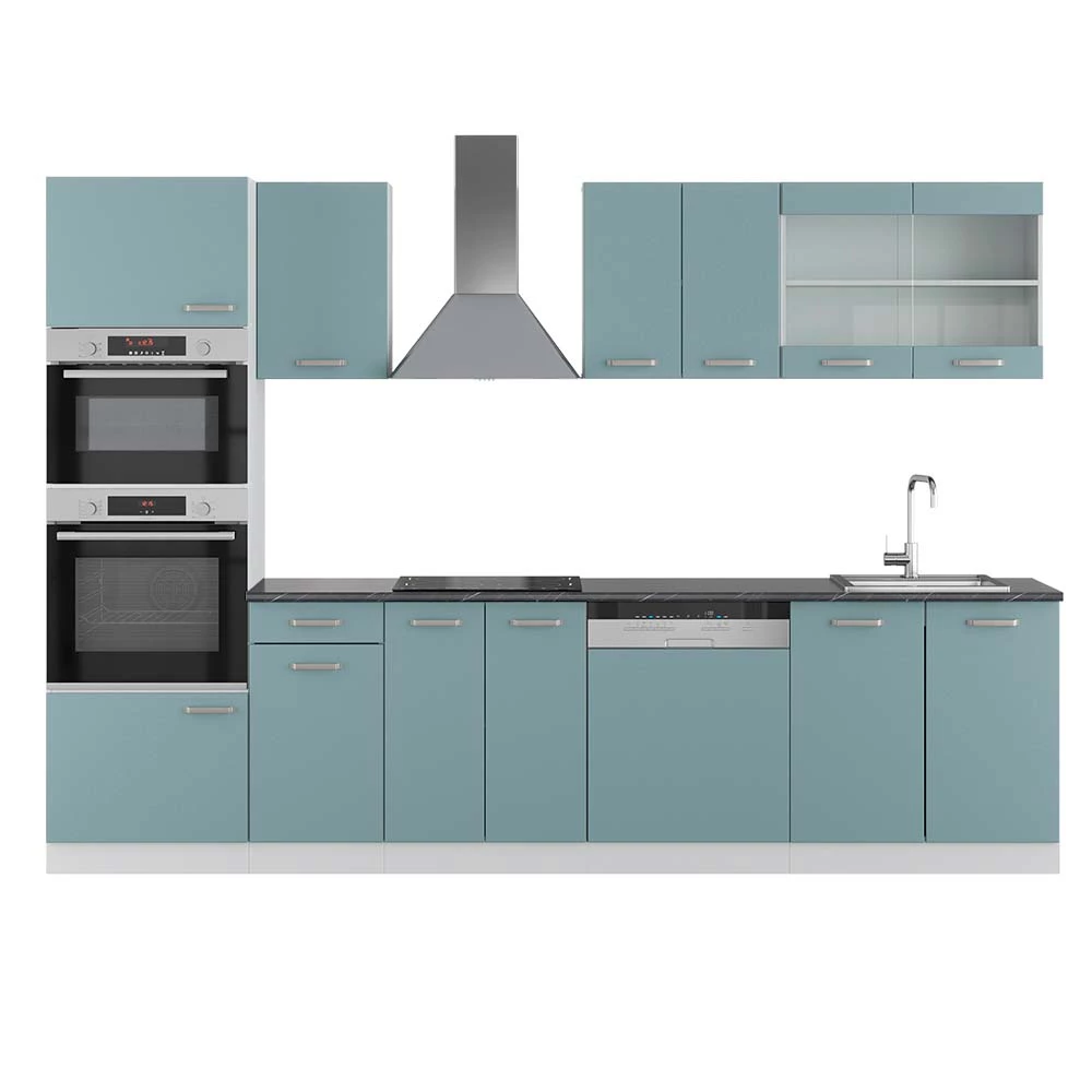 Vicco Kitchenette Albastru-gri/alb 300cm, R-Line