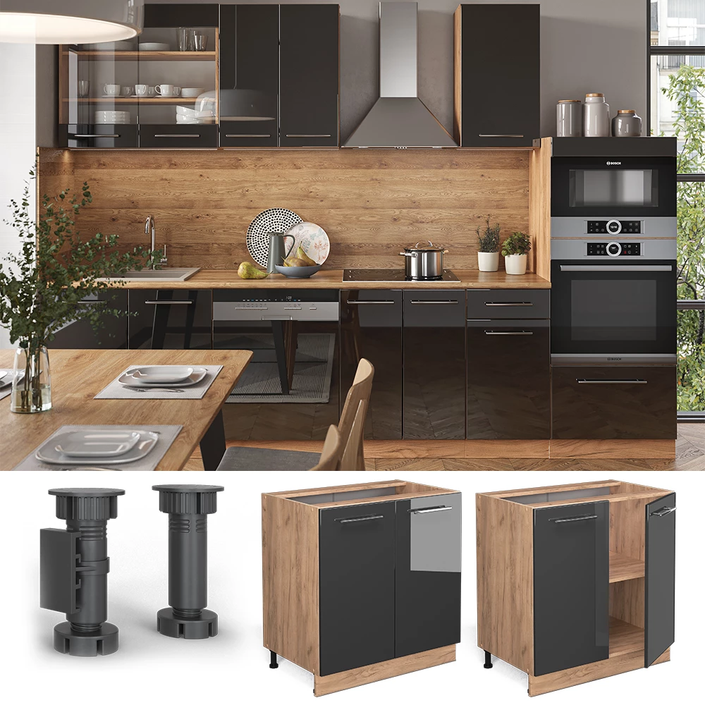 Mobile Lavello Cucina Fame-Line Landhaus Antrazit-oro 80 Cm Con Ripiano, Senza Piano Di Lavoro Vicco | Landhaus Antrazit-oro | Armadio Base Con Ante 80 Cm | 406673151545508