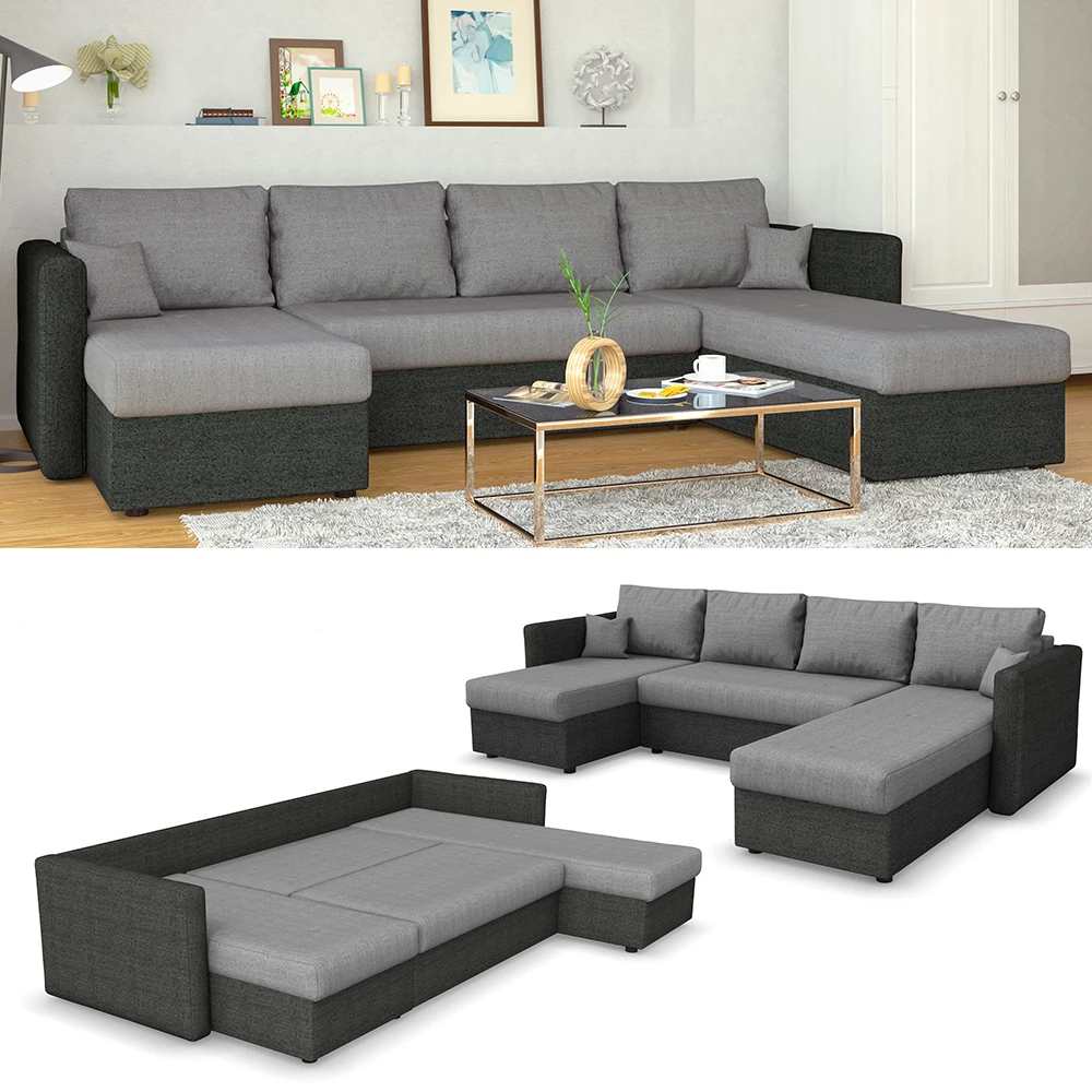 Vitalispa Sofa U Form Anthrazit 290 cm